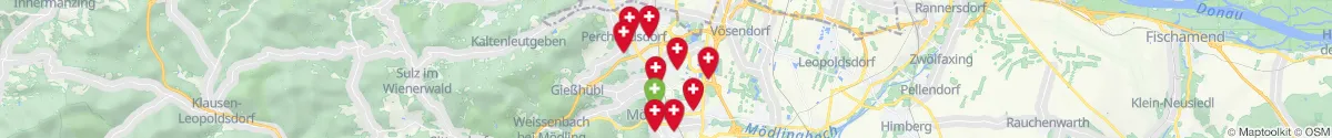 Kartenansicht für Apotheken-Notdienste in der Nähe von Brunn am Gebirge (Mödling, Niederösterreich)